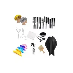GENERICO - Kit De Peluqueria Capa Tijeras Peines Rociador Tomador Y Mas