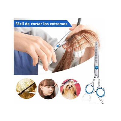 Imagen 2 del producto Tijera De Corte Filo Navaja Azul Profesional
