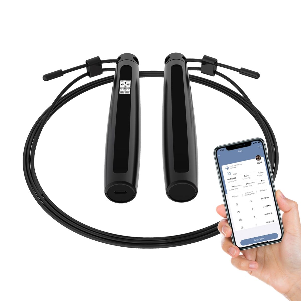 UXOCRO - CUERDA DE SALTAR INTELIGENTE DIGITAL CON BLUETOOTH