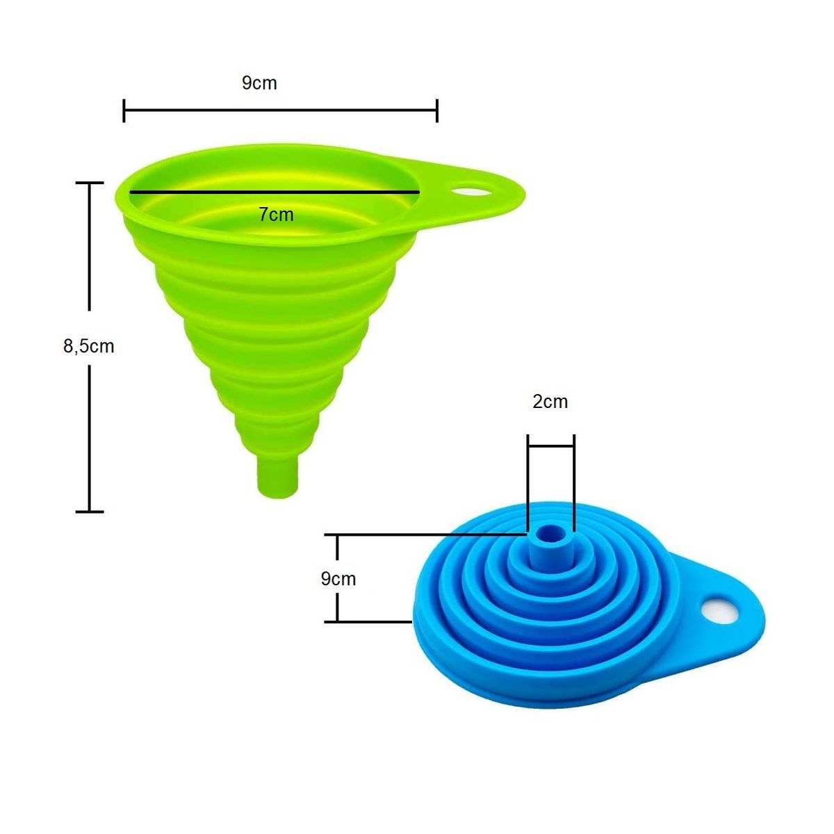 GENERICO - Pack x6 Embudo Plastico Embudo De Silicona Plegable Embudo Multiuso