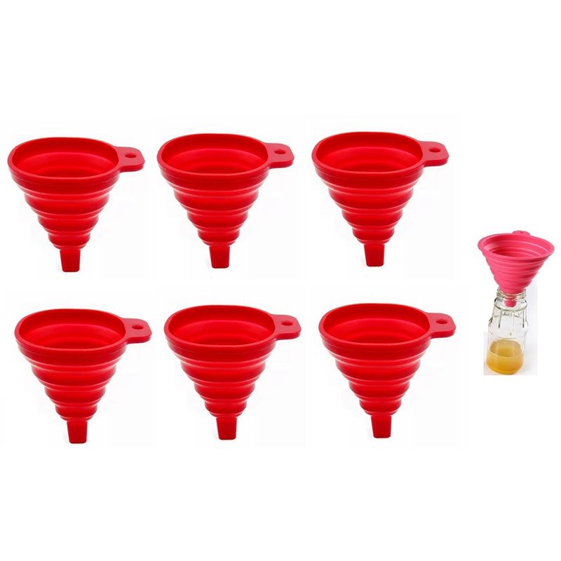 GENERICO - Pack x6 Embudo Plastico Embudo De Silicona Plegable Embudo Multiuso