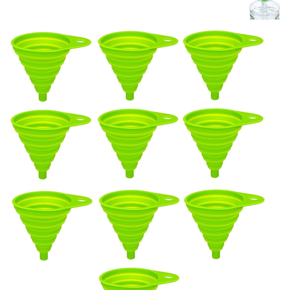 GENERICO - Pack x10 Embudo Plastico Embudo De Silicona Plegable Embudo Multiuso