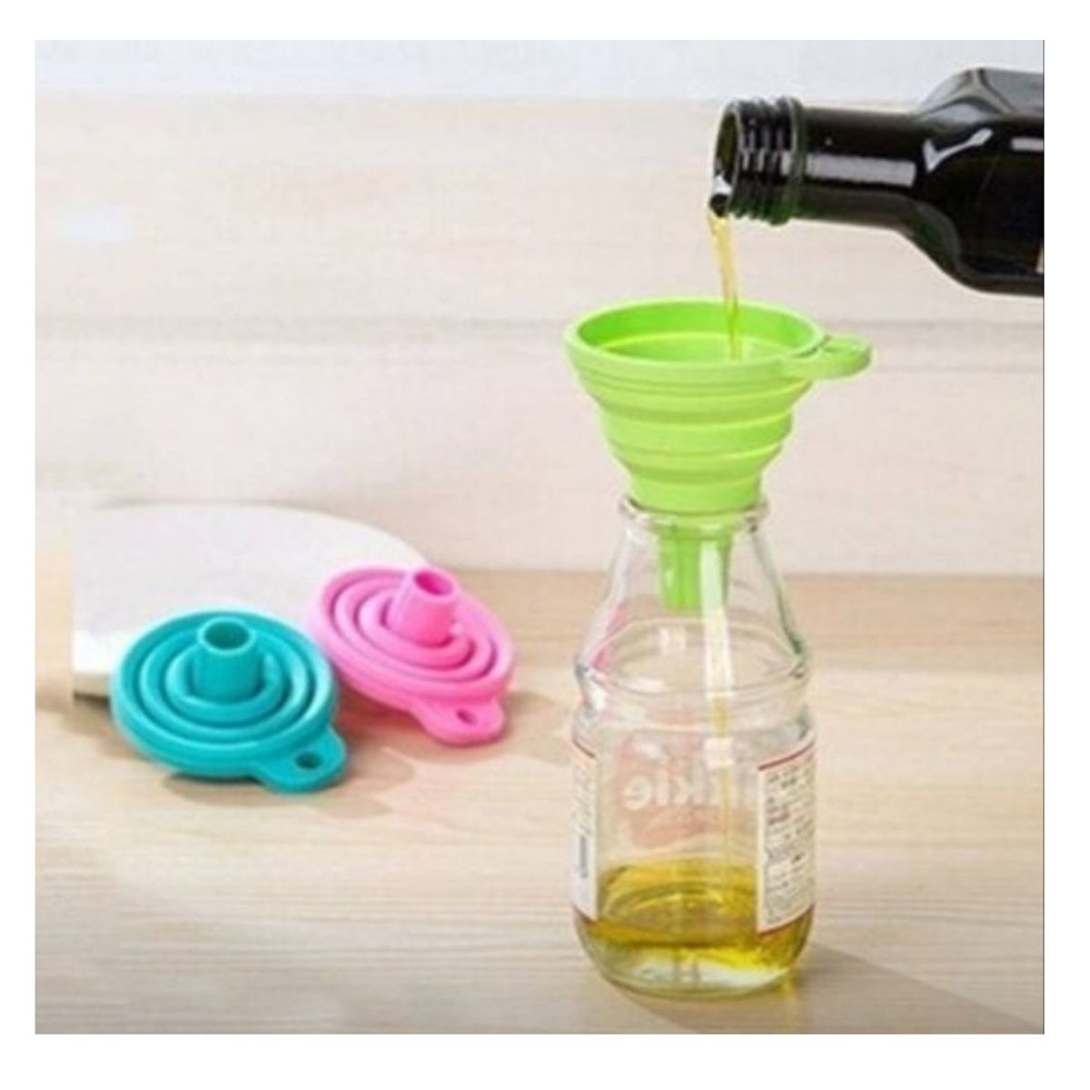 GENERICO - Pack x10 Embudo Plastico Embudo De Silicona Plegable Embudo Multiuso