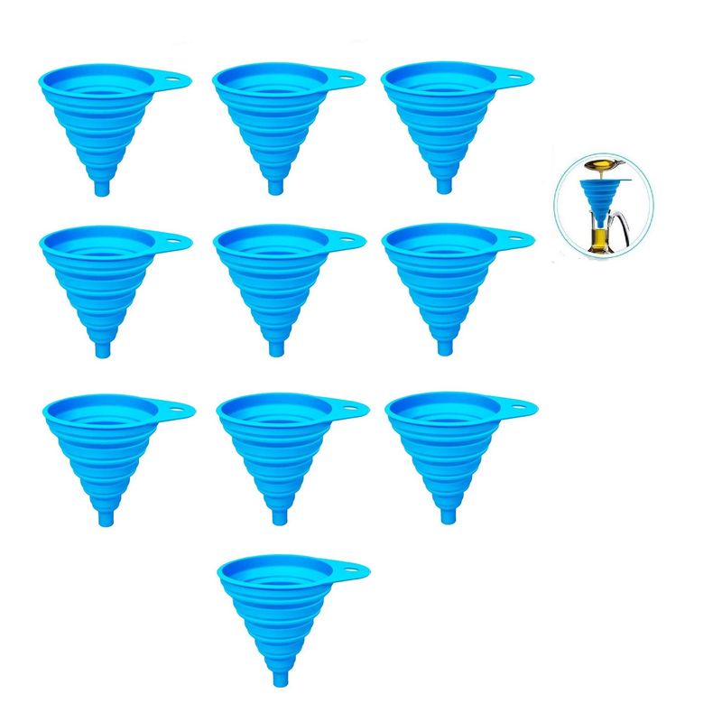 GENERICO - Pack x10 Embudo Plastico Embudo De Silicona Plegable Embudo Multiuso