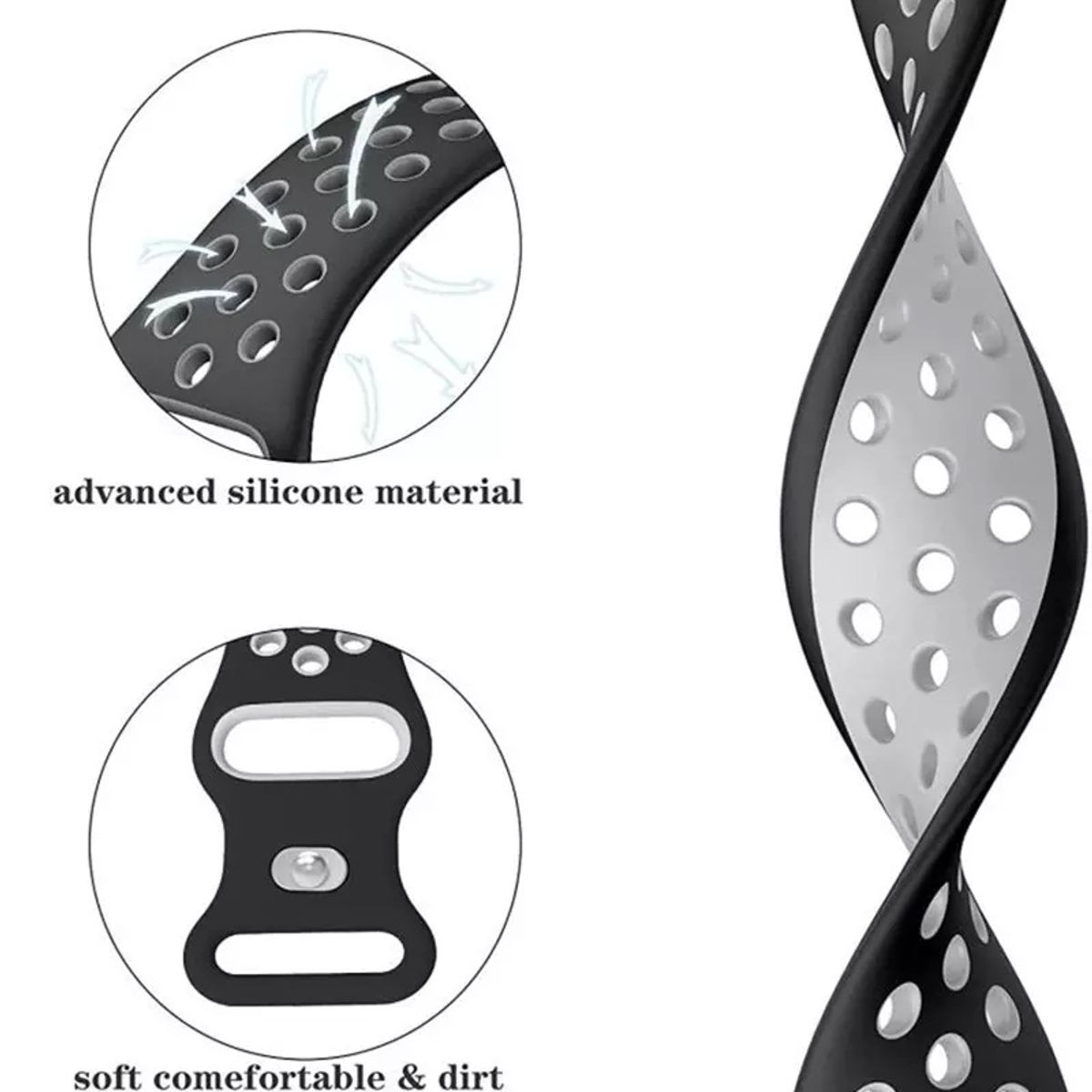 GENERICO - Correa Sport Deportiva Silicona para Apple Watch Todas las Series