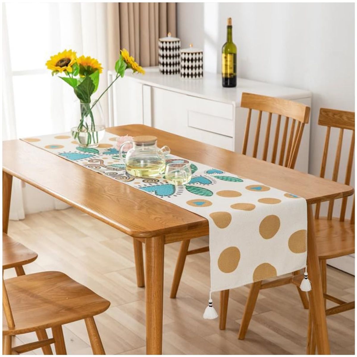 GENERICO - Camino de mesa + Individuales Set de 7 piezas 35x180cm md06
