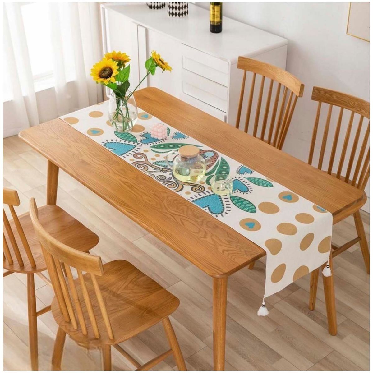 GENERICO - Camino de mesa + Individuales Set de 7 piezas 35x180cm md06