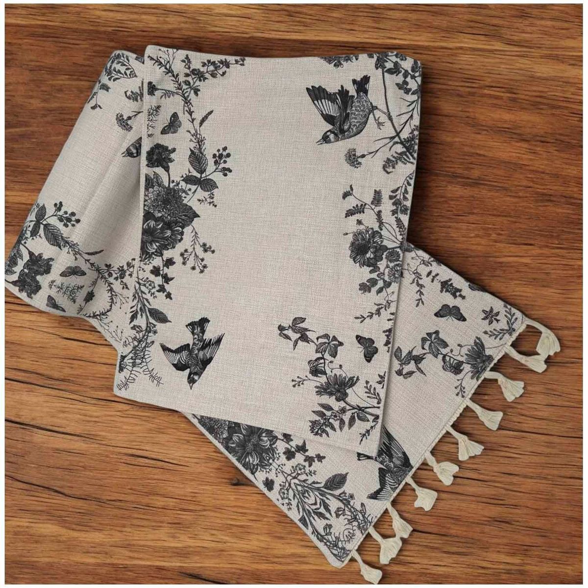 GENERICO - Camino de mesa + Individuales Set de 7 piezas 35x180cm md01