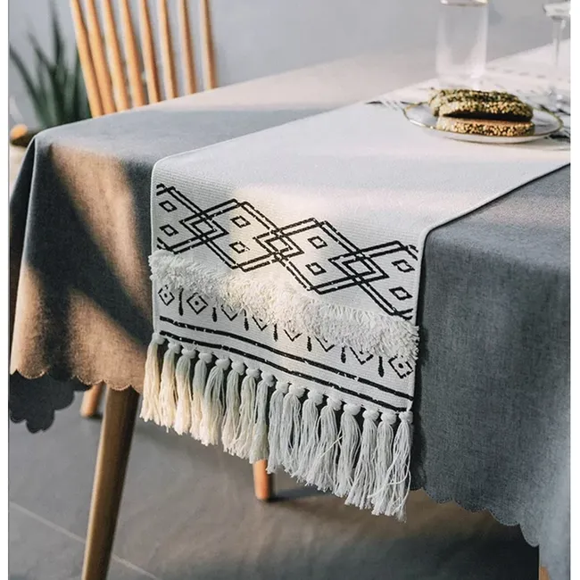 GENERICO - Camino de mesa Algodón de Lino 180x35cm