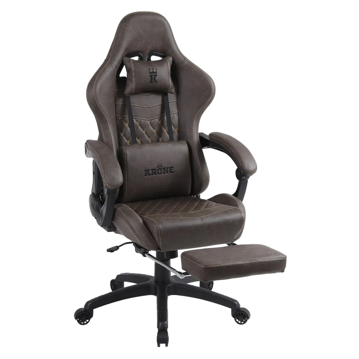 4- Silla Gamer Krone Gaming con Masajeador y Apoyapiés