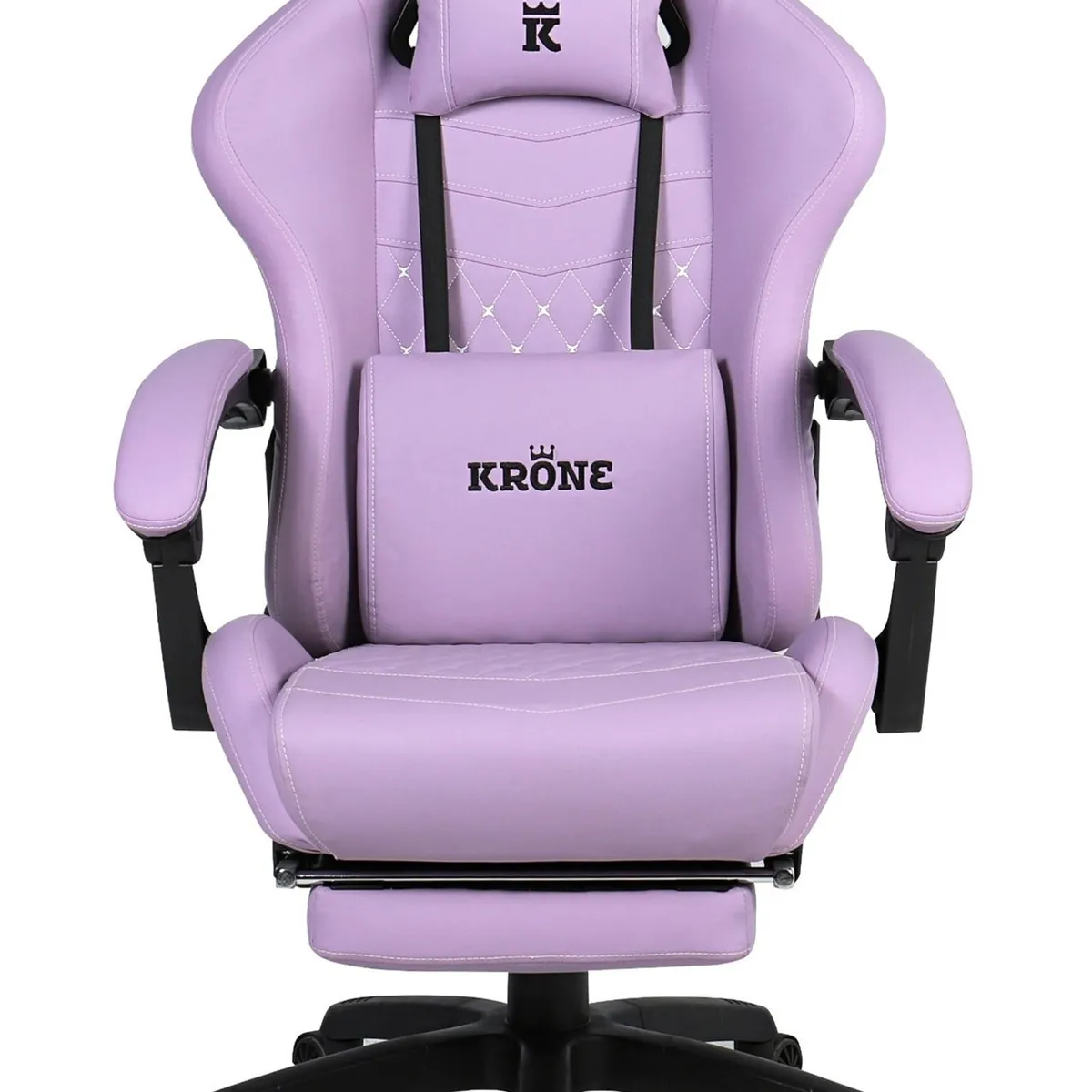 KRONE GAMING - Silla Gamer Oficina Krone XL  Masajeador Lumbar  Apoyapiés - Morada