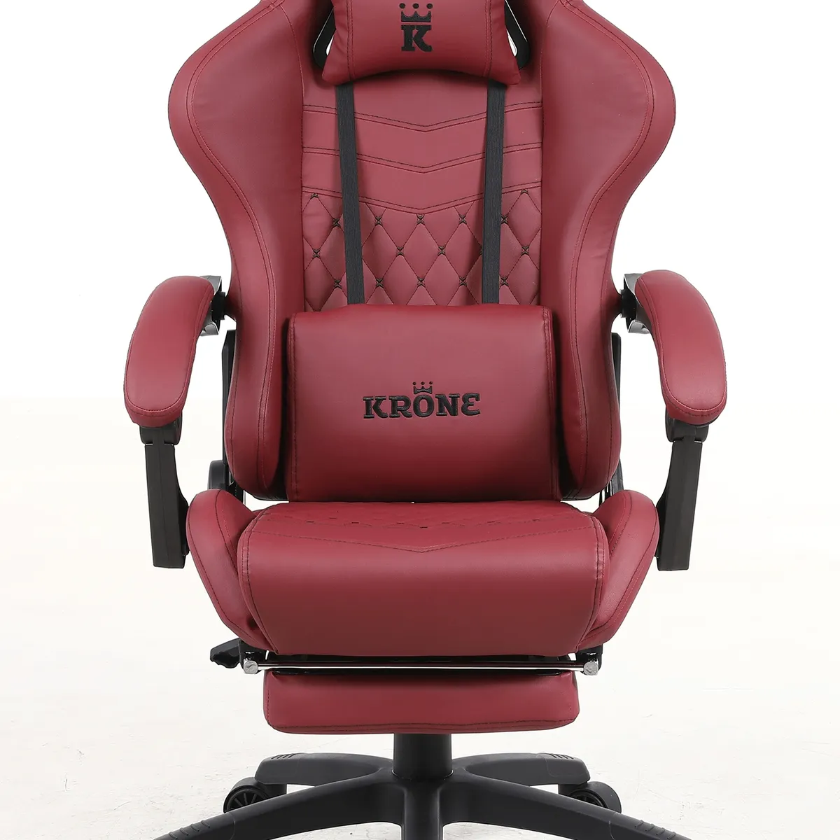 KRONE GAMING - Silla Gamer Escritorio Oficina Krone XL Masajeador y Apoyapiés - Roja