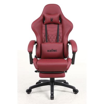 Imagen 2 del producto Silla Gamer Escritorio Oficina Krone XL Masajeador y Apoyapiés - Roja