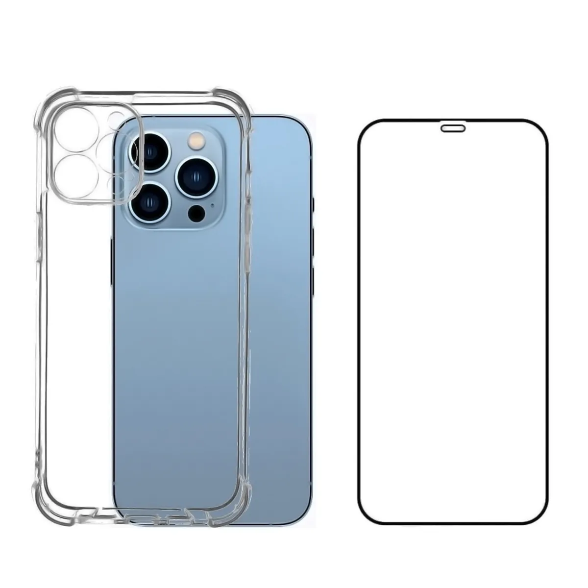 GENERICO - Carcasa Para iPhone 12 PRO Y Lamina Mica Vidrio Completa