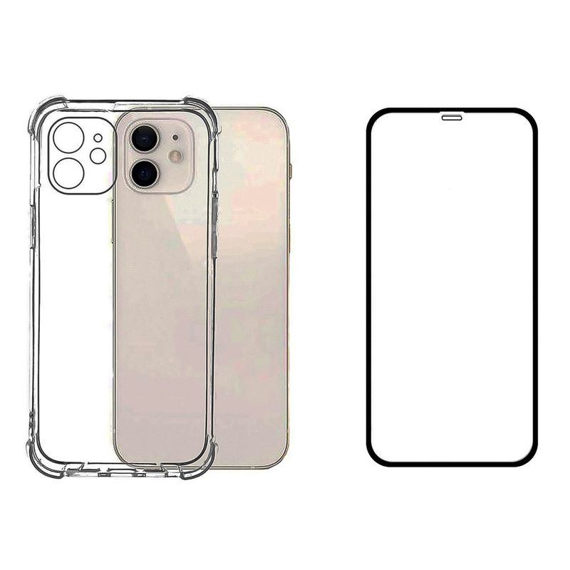 GENERICO - Carcasa Para iPhone 12 Mini Y Lamina Mica Vidrio Completa