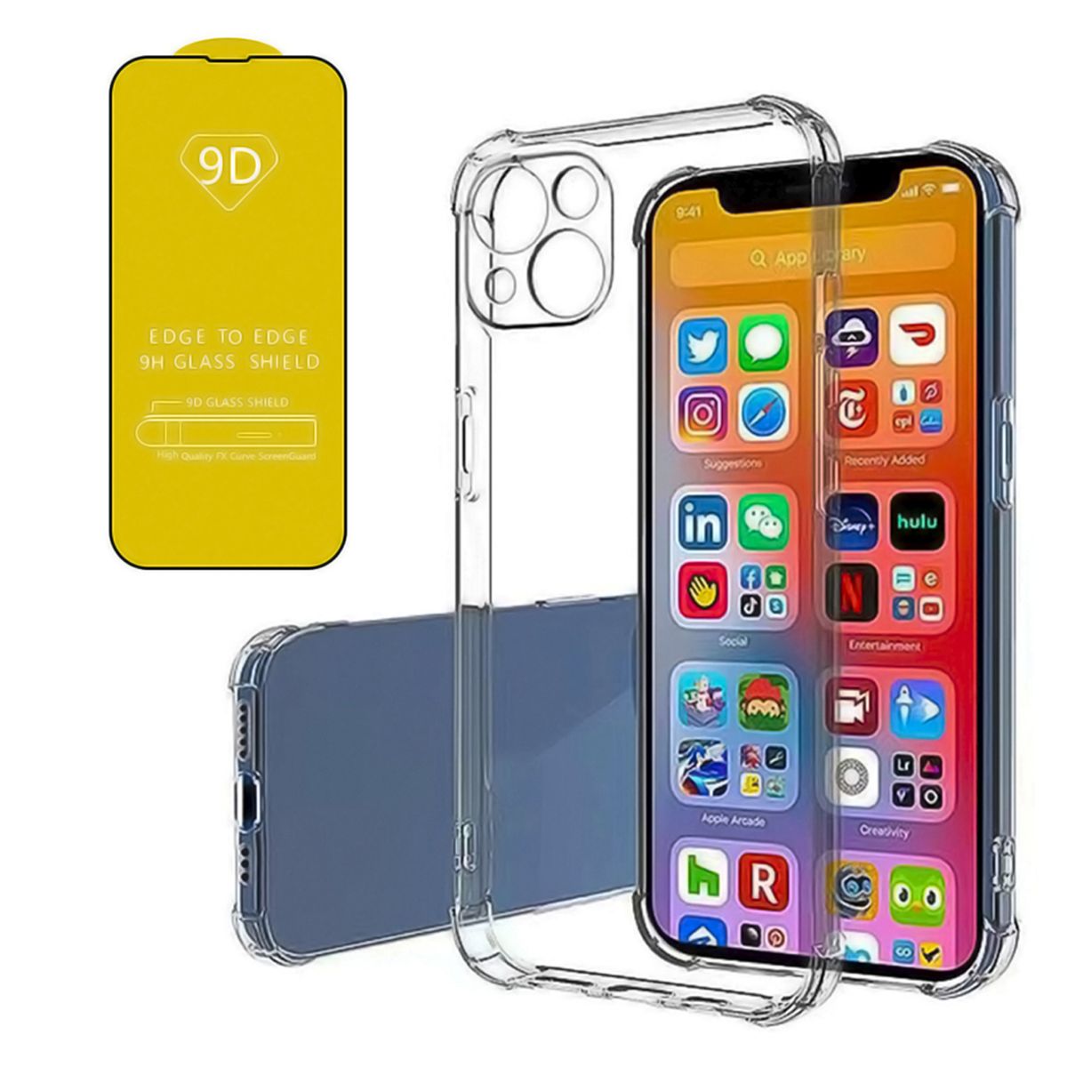 GENERICO - Carcasa Para iPhone 13 Y Lamina Mica Vidrio Completa