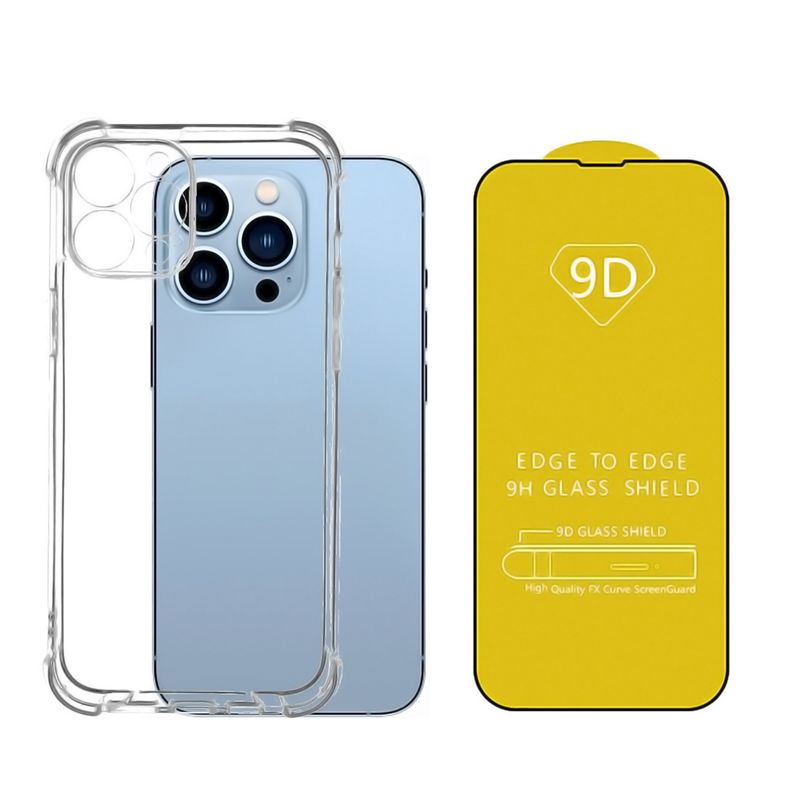 GENERICO - Carcasa Para iPhone 13 PRO MAX Y Lamina Mica Vidrio Completa.