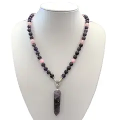 OLGUITA - Collar amatista cuarzo rosa.