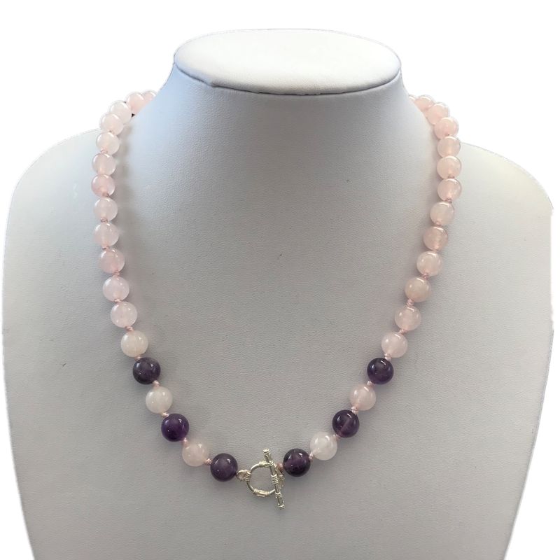 OLGUITA - Collar Cuarzo Rosado Amatista