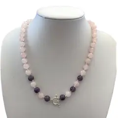 OLGUITA - Collar Cuarzo Rosado Amatista