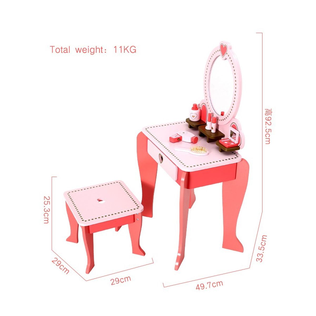 ONSHINE - TOCADOR DE MADERA SOLIDA PARA PRINCESAS