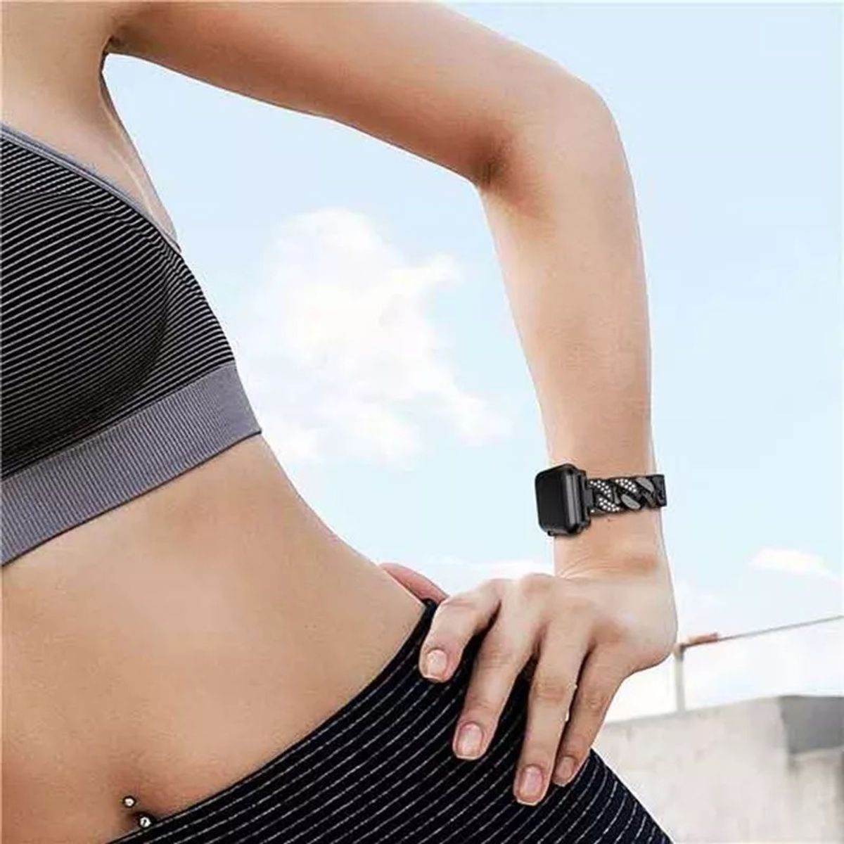 GENERICO - Pulsera metálica mujer acero inoxidable para Apple Watch Todas Series