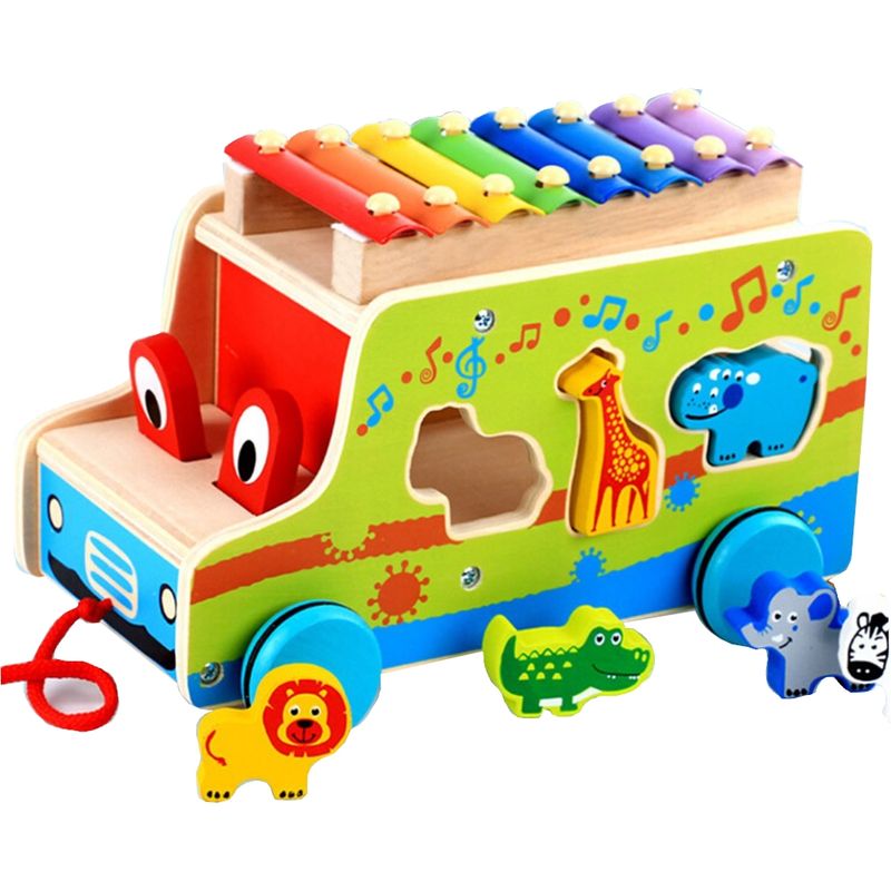 PELLITOS - CAMION DIDACTICO COCODRILO ARMABLE CON XILOFONO Y ANIMALES