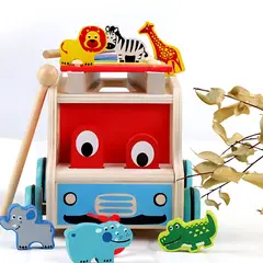 PELLITOS - CAMION DIDACTICO COCODRILO ARMABLE CON XILOFONO Y ANIMALES