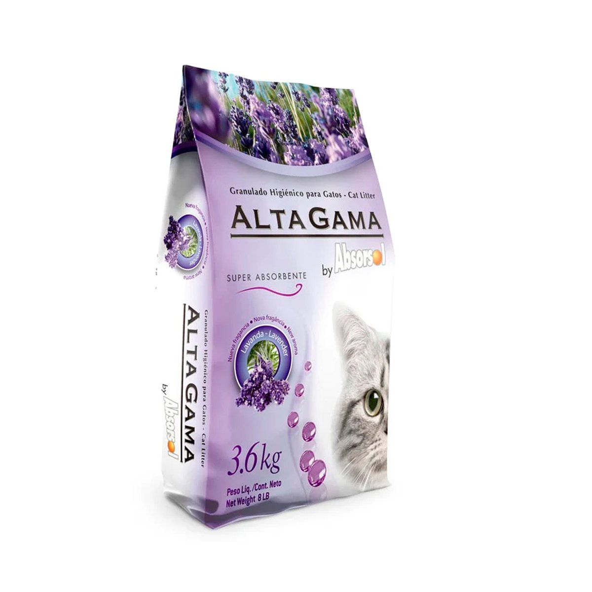 DRAG PHARMA - Arena Sanitaria Gatos Alta Gama Aroma Lavanda 3.6 kg