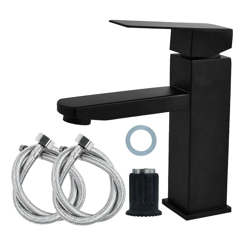 AIZO - Acero Inoxidable Llave Monomando Lavamanos para cocina o baño negro