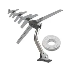 BRASFORMA - Antena HD Ext. 4 en 1 VHF, FM, UHF y HD - 6dbi +16 m coaxial de regalo