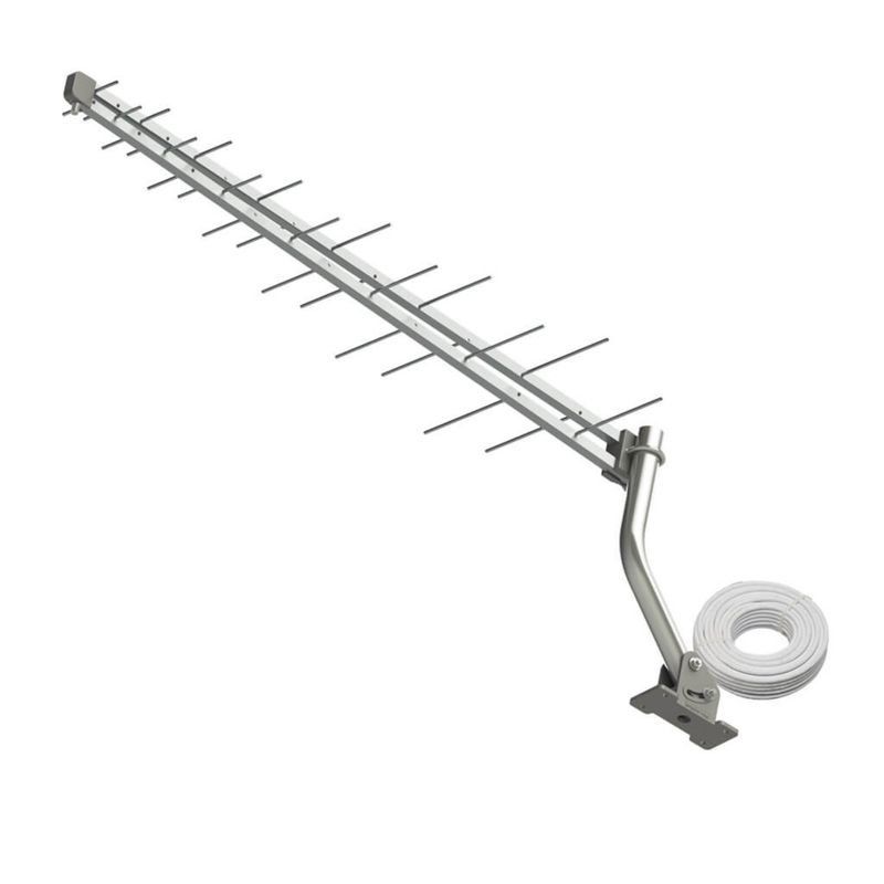 BRASFORMA - Antena HD Externa -14dbi + Mastil + 16 mts Cable de regalo!