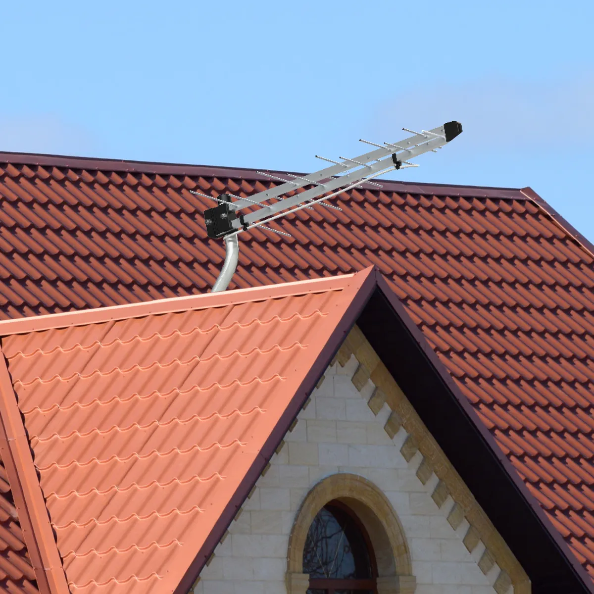 BRASFORMA - Antena Externa HD  17dbi + Mastil + 16m de Cable de Regalo LTE-2017V  Brasforma