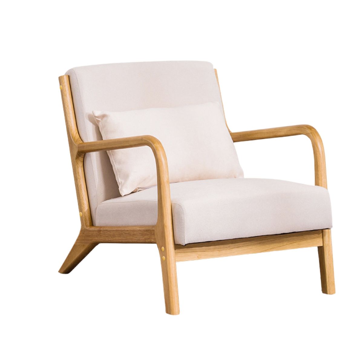 CRUSEC - Sitial Poltrona Silla Beige Con Almohada Cojín