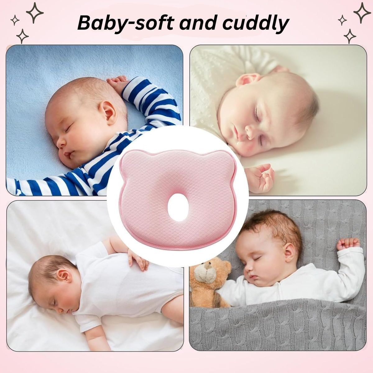 AIZO - AIZO Almohada Bebé Memory Foam Anti-Plagiocefalia AzulRosa