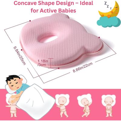 Imagen 2 del producto Almohada Bebé Memory Foam Anti-Plagiocefalia AzulRosa