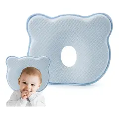 AIZO - Cojín Cabeza Plana Bebé Espuma de memoria azul muebles de dormitorio