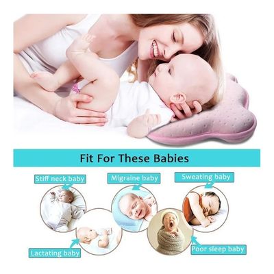 Imagen 2 del producto Almohada Bebé Memory Foam Anti-Plagiocefalia AzulRosa