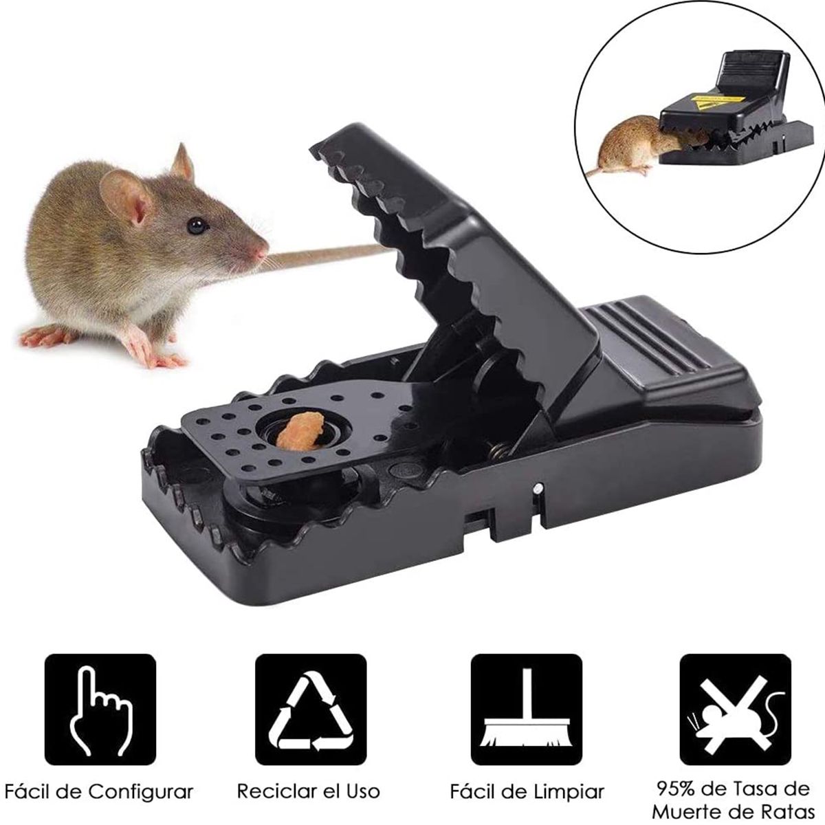 AIZO - AIZO Trampa Para Ratones Segura Y Efectiva  6PK