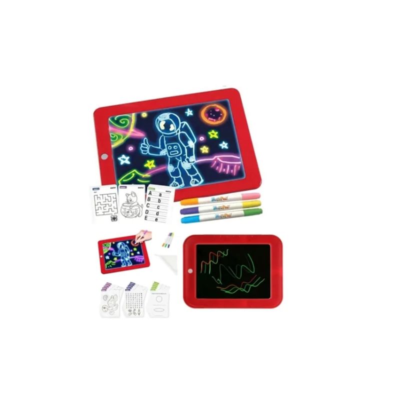 ESHOPANGIE - Pizarra Dibujo 3d Luminosa Luz Led Para Niños  Plumones