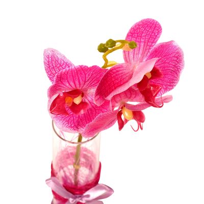 Imagen 2 del producto Florero adorno de cristal 40 cm Orquídeas fucsia