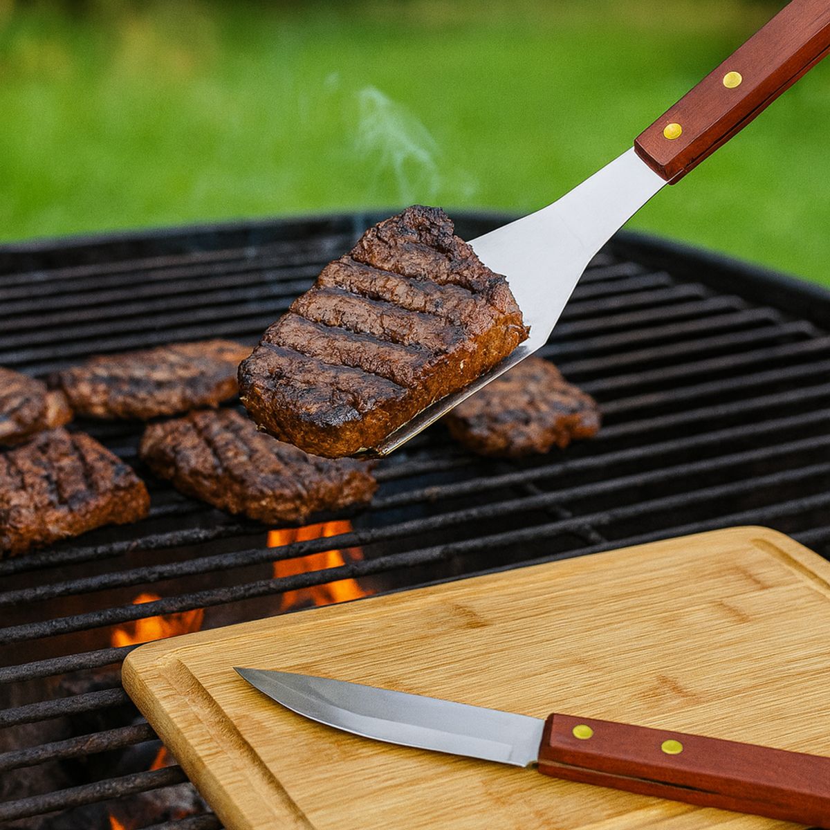 COSAS CASA - Set Parrillero De 4 Utensilios Para Barbarcoa