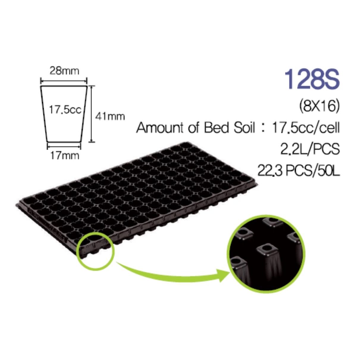 GENERICO - Almaciguera 128 cavidades (10unidades)