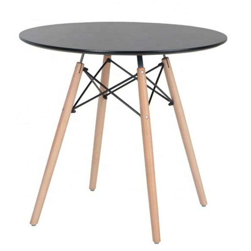 SM - Mesa de comedor Eames Redonda NEGRA 80 cm diámetro