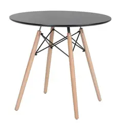 SM - Mesa de comedor Eames Redonda NEGRA 80 cm diámetro