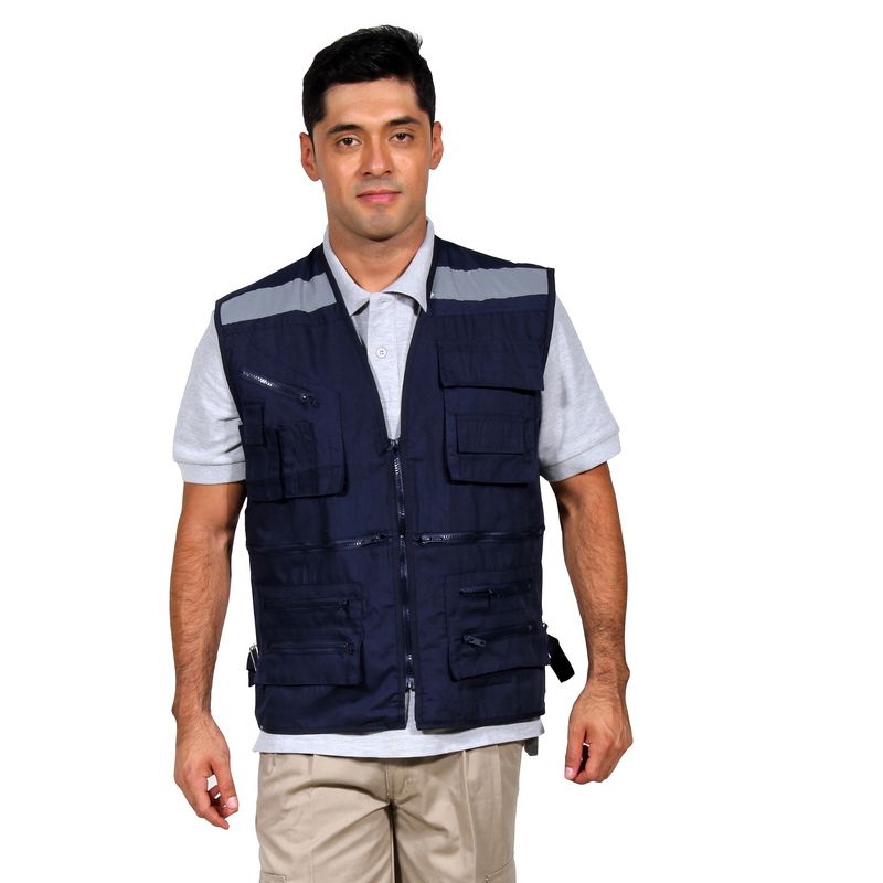 90 GRADOS - CHALECO GEOLOGO AZUL MARINO UNISEX.