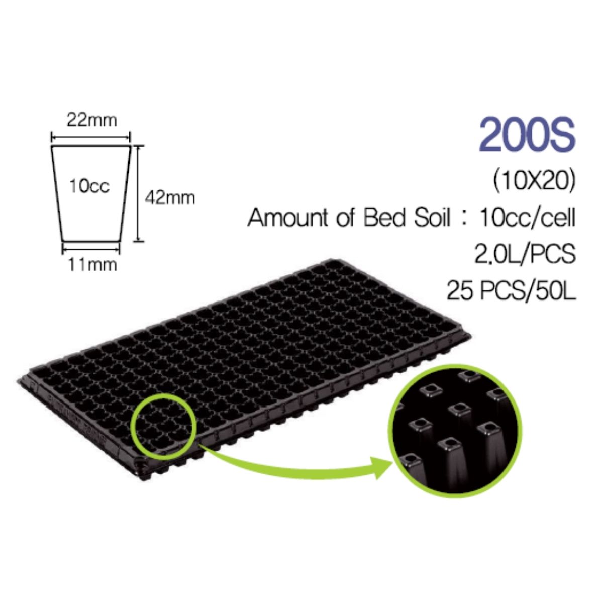 GENERICO - Almaciguera 200 cavidades (10unidades)