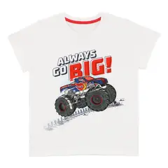 HOT WHEELS - POLERA MANGA CORTA HOTWHEELS BLANCO