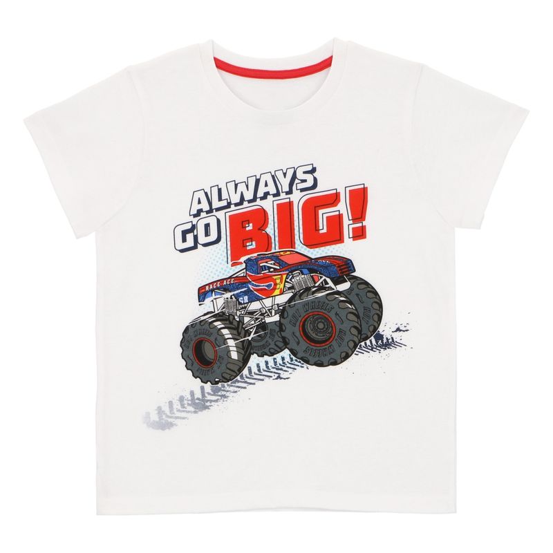 HOT WHEELS - POLERA MANGA CORTA HOTWHEELS BLANCO