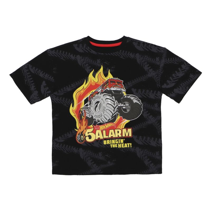 HOT WHEELS - POLERA MANGA CORTA HOTWHEELS NEGRO